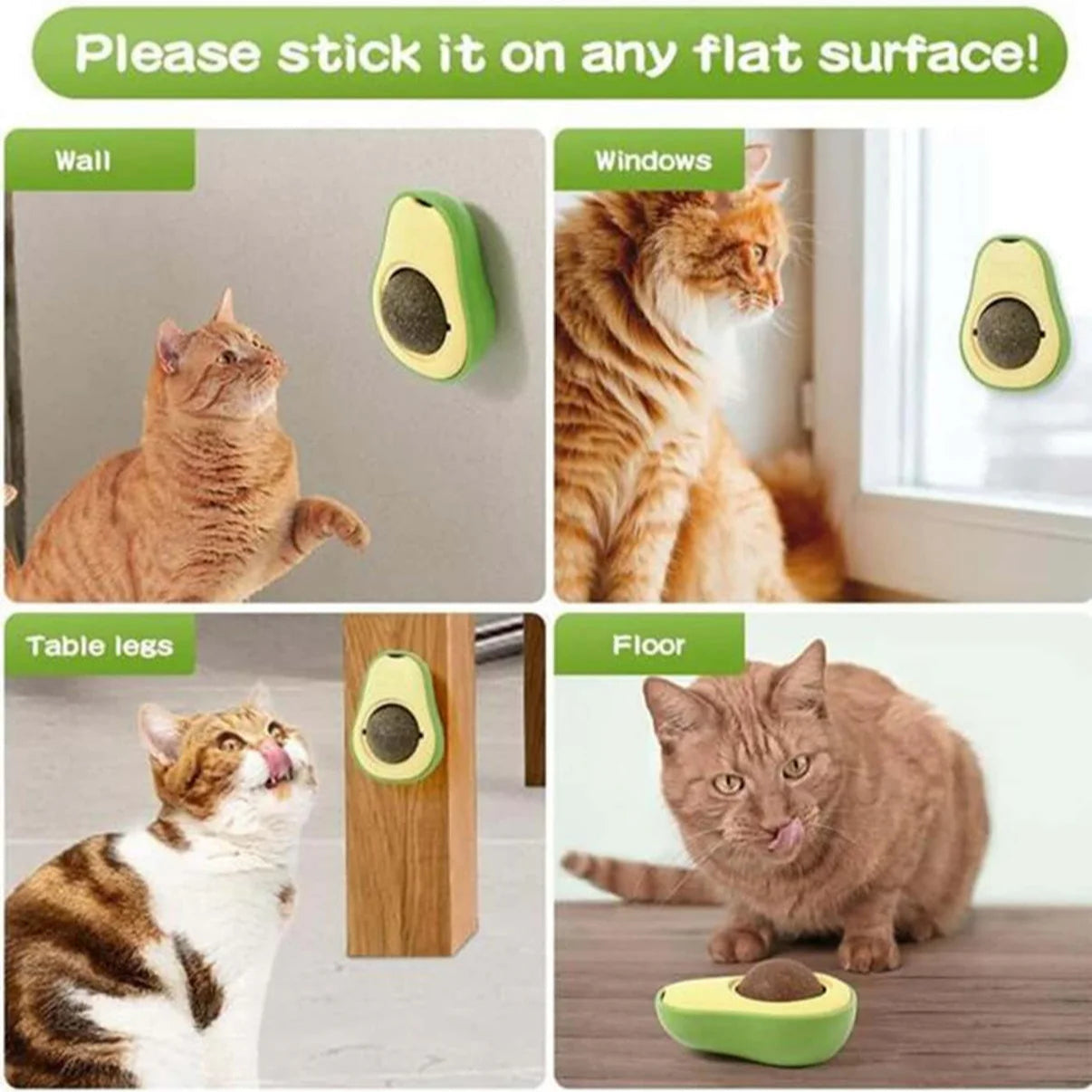 Rotating Avocado Catnip Ball