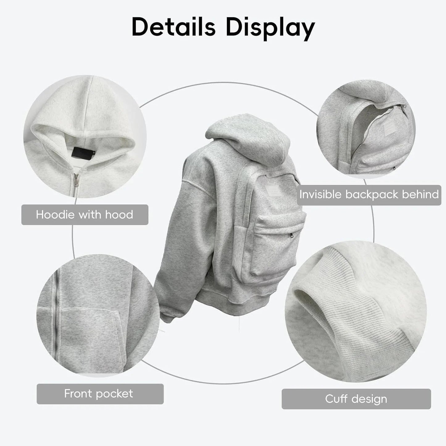 2 in 1 Backpack Hoodie