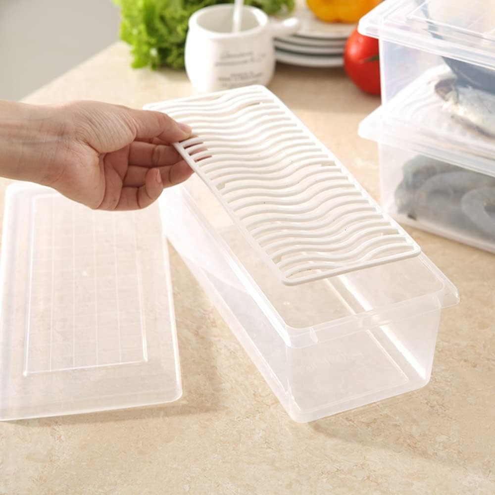 Fridge Storage Containers with Drain Plate