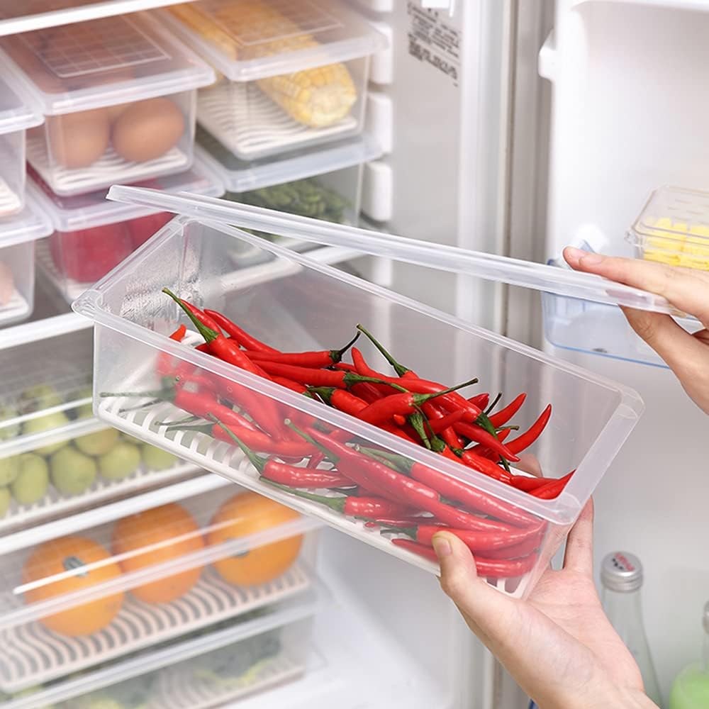 Fridge Storage Containers with Drain Plate