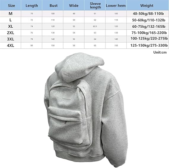 2 in 1 Backpack Hoodie
