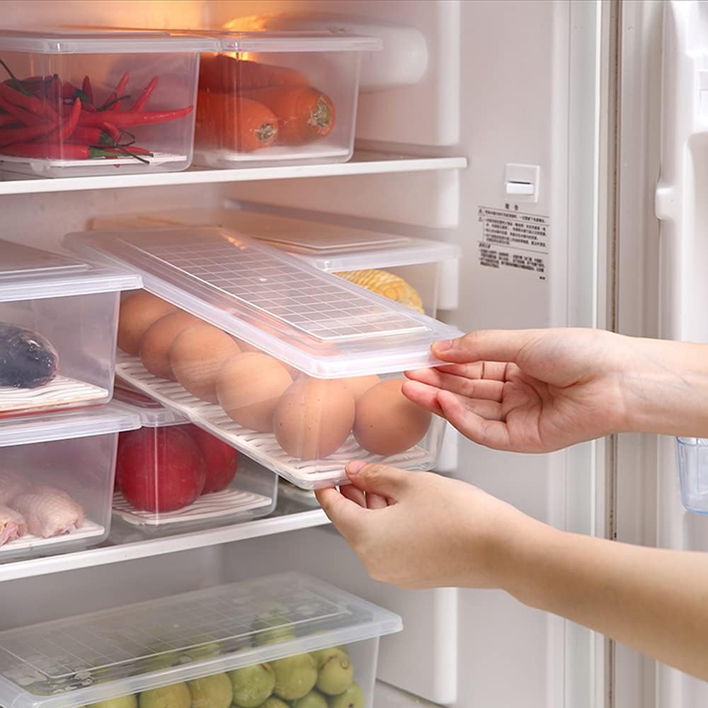 Fridge Storage Containers with Drain Plate