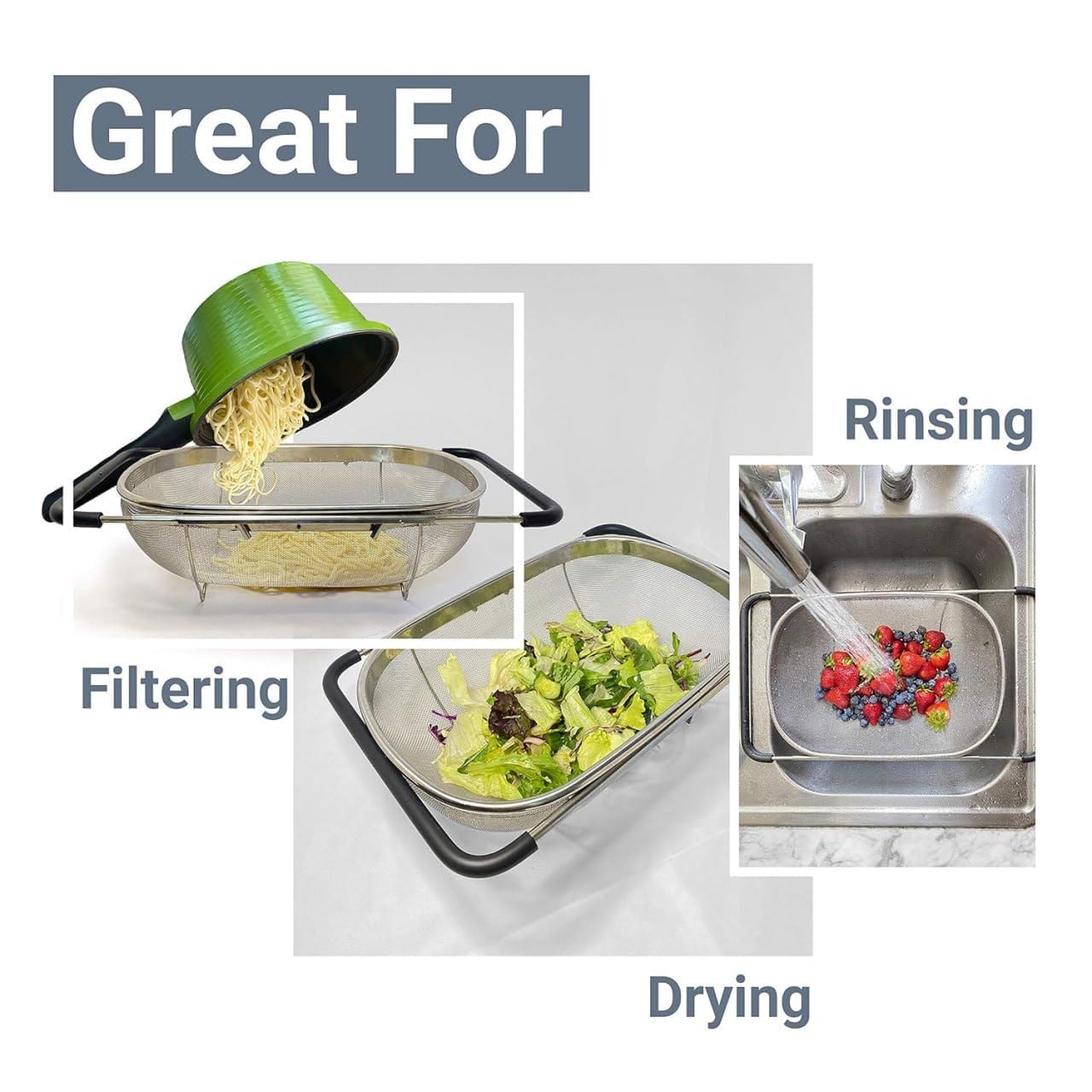 Stainless Steel Sink Oval Colander