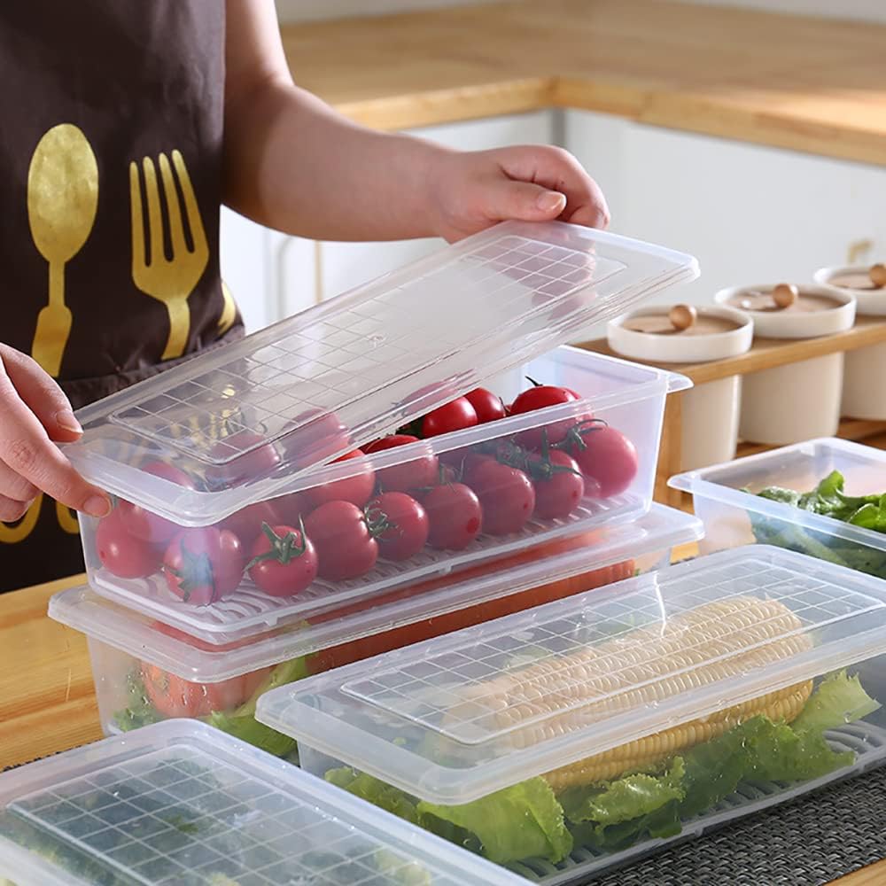 Fridge Storage Containers with Drain Plate