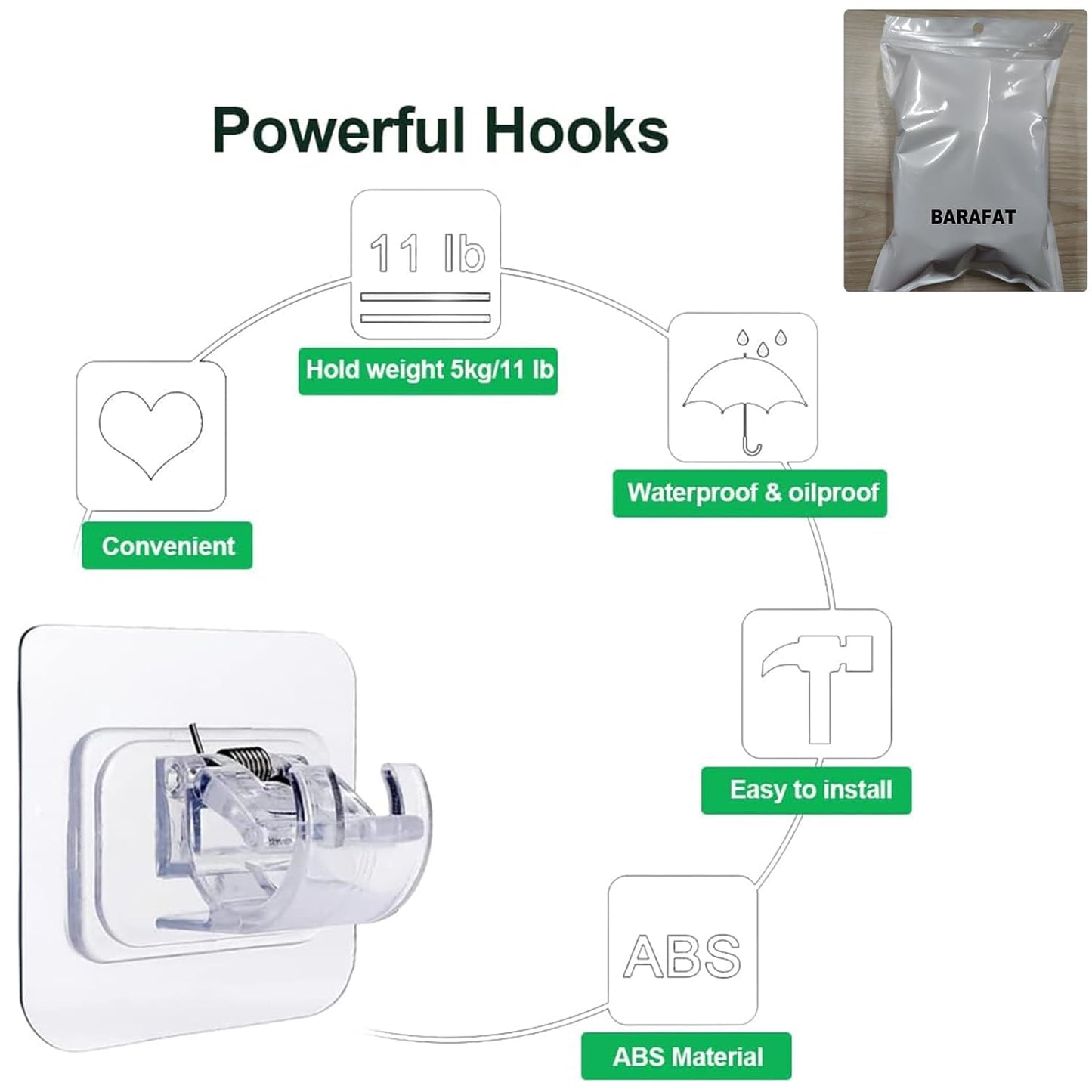 Curtain Rod Self Adhesive Hook
