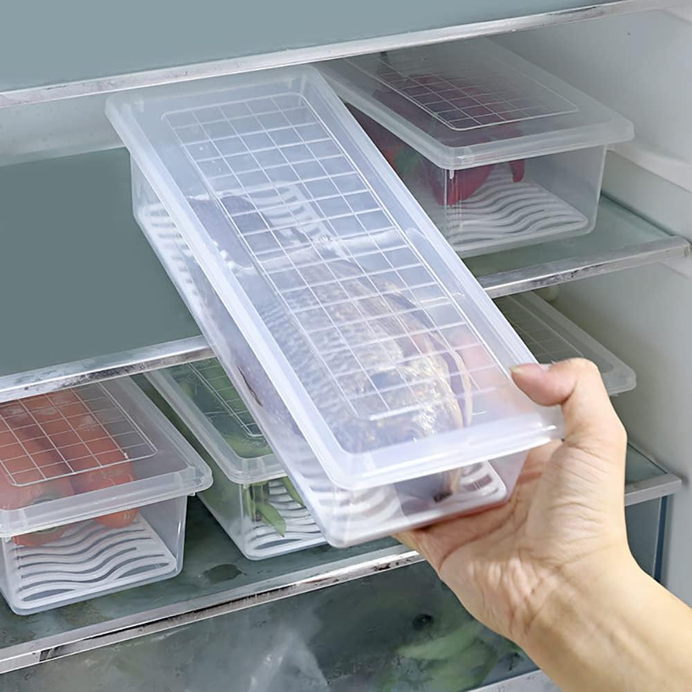 Fridge Storage Containers with Drain Plate