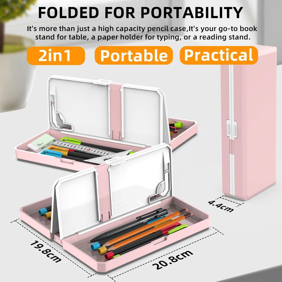 2 in 1 Book Stand Pencil Box