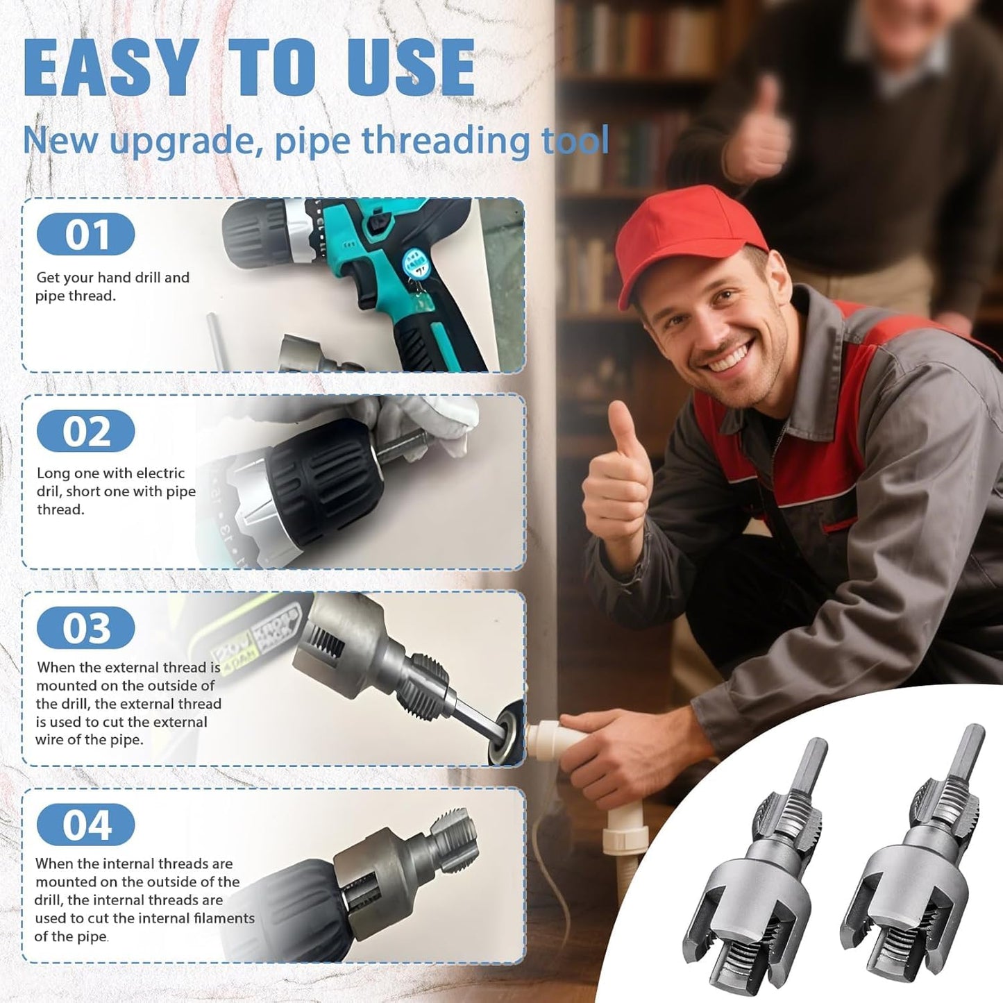 PVC Pipe Internal & External Thread Tool