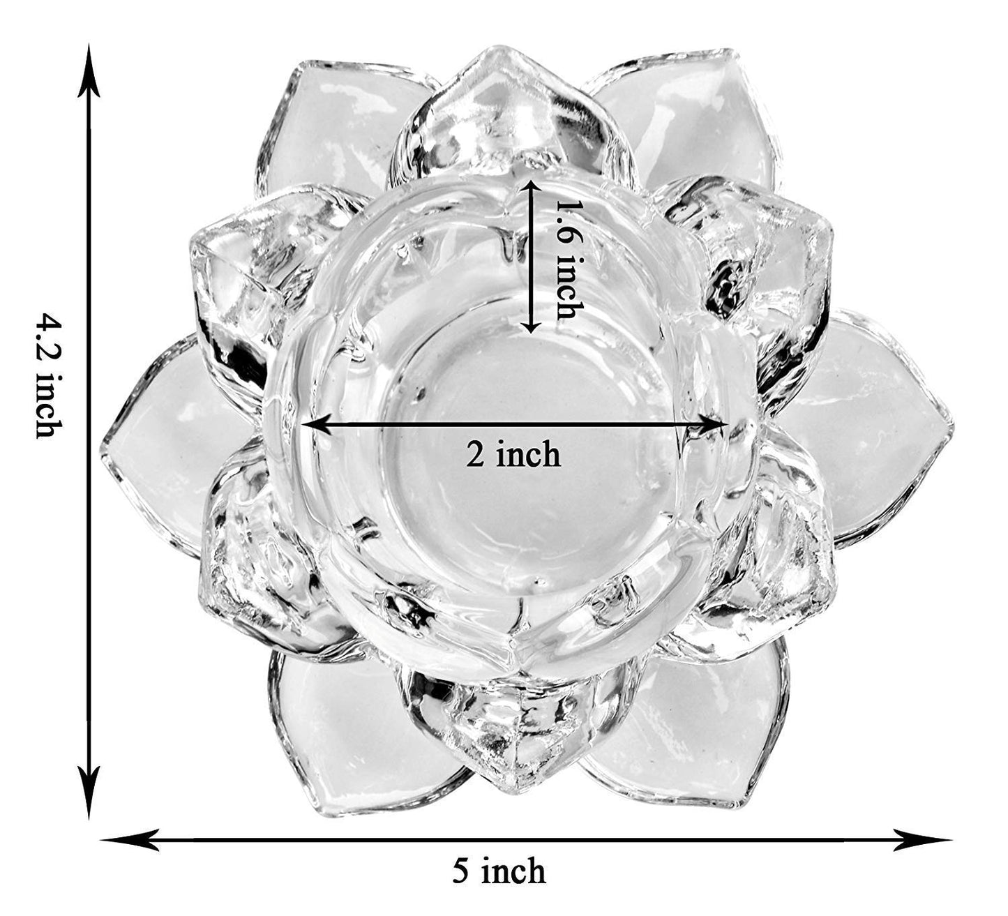 Glass Lotus Flower Canddel Stand