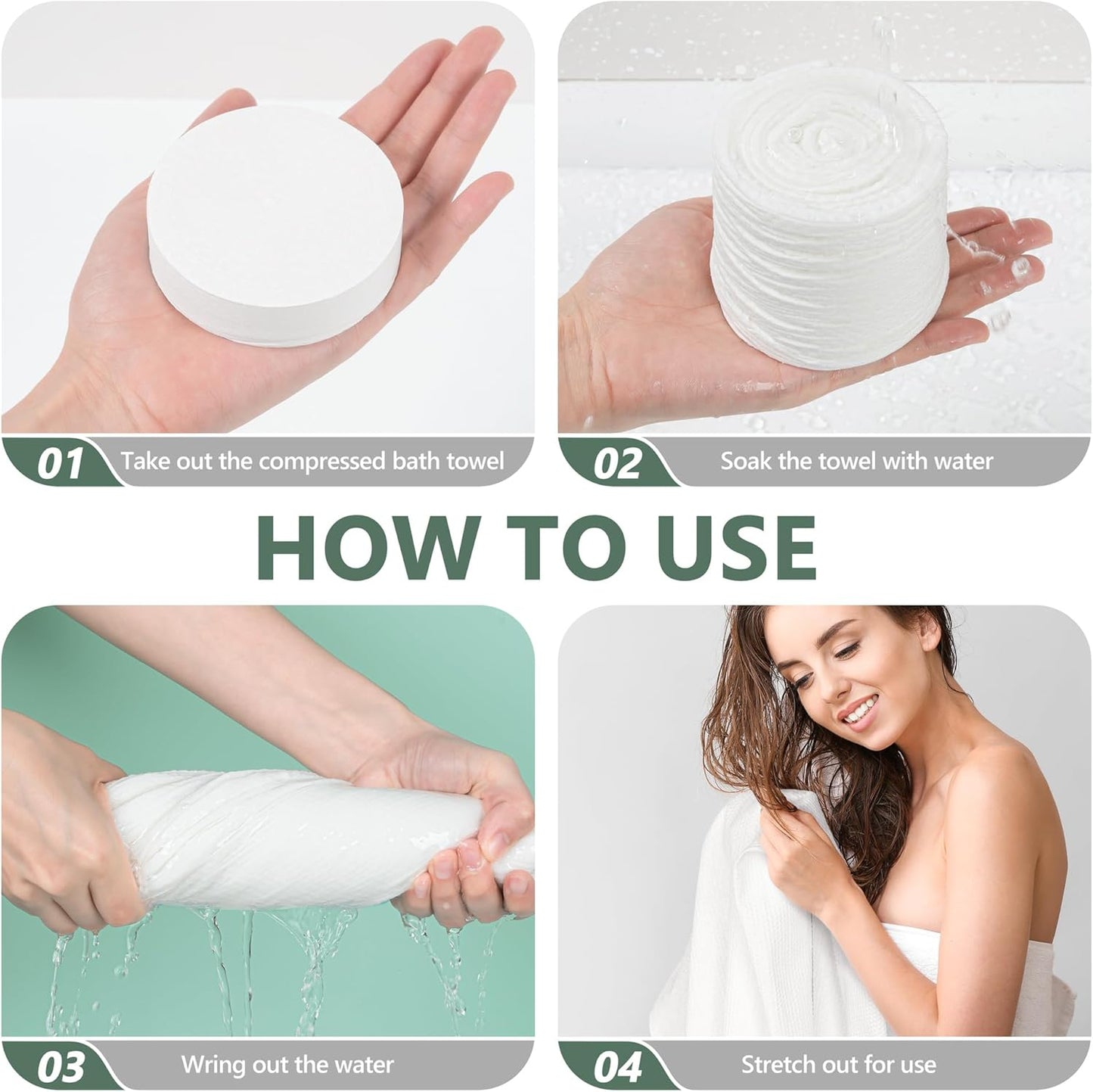Magic Compressed Bath Towel Tablets (Set Of 10 Pcs)