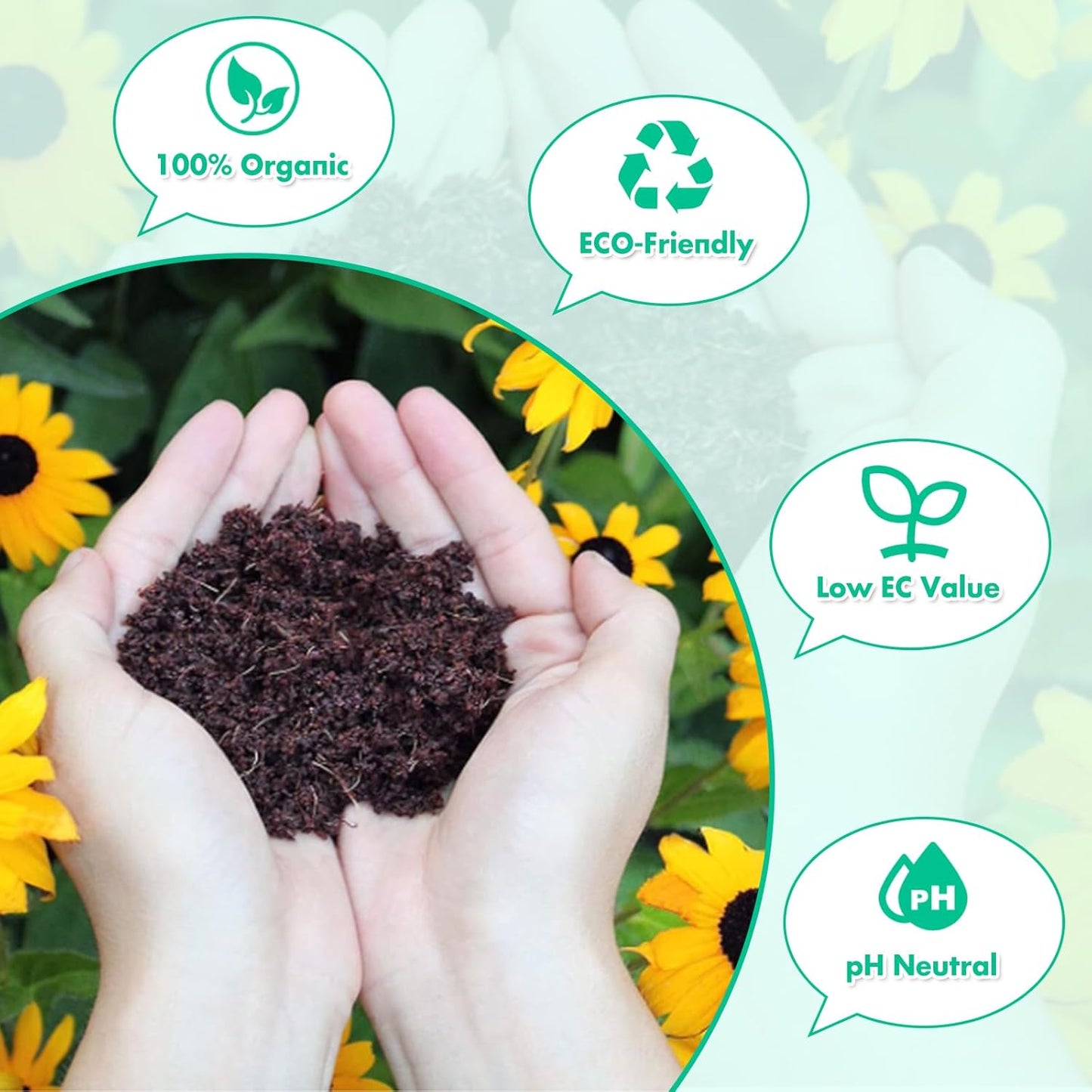 Premium Organic Coconut Coir Bricks (Set of 2) + Plant Growth Booster Free