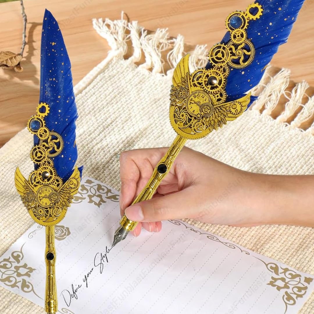 Vintage Quill Feather Pen With Ink