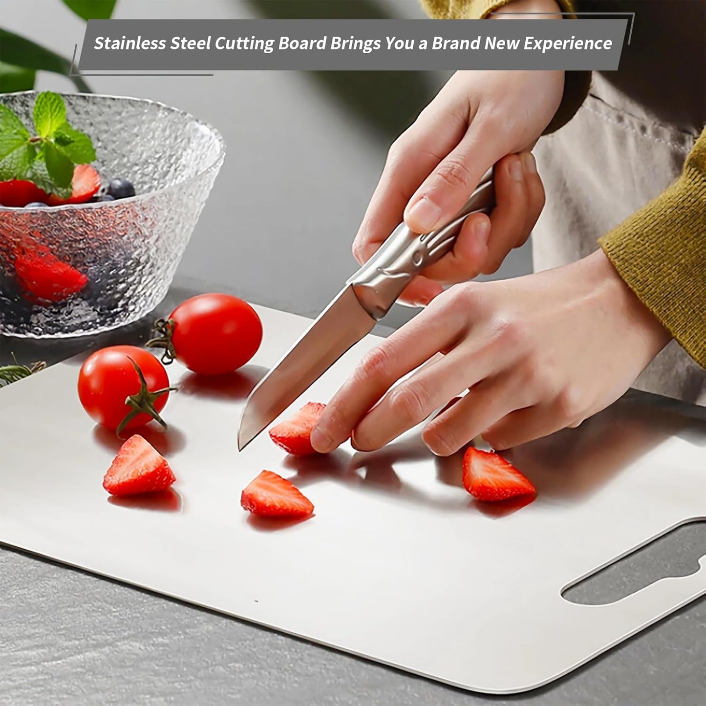 Stainless Steel Double Sided Chopping Board