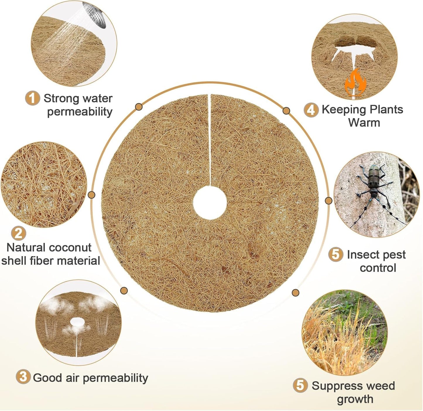 Coconut Fiber Plant Mat (Set of 6)