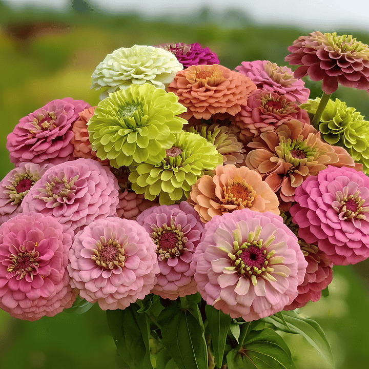 Giant Mix Zinnia Flowers Seeds + Free Plant Growth Booster(Buy 1 Get Free)