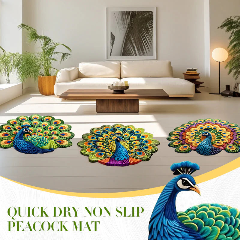 Quick-Drying 3D Peacock Mat