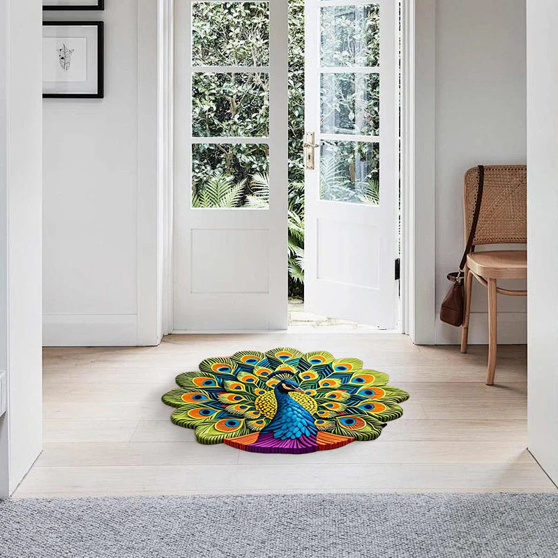 Quick-Drying 3D Peacock Mat
