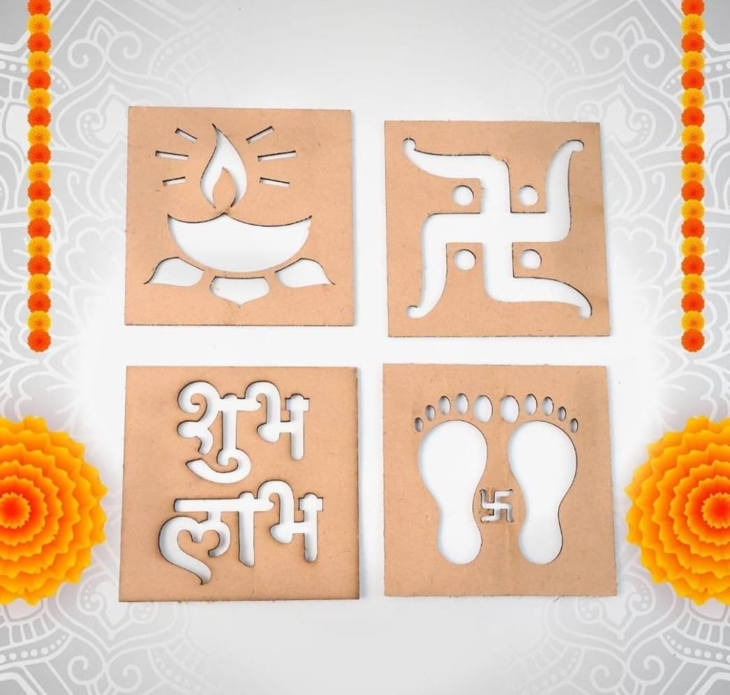 Wooden Rangoli Stencils Set