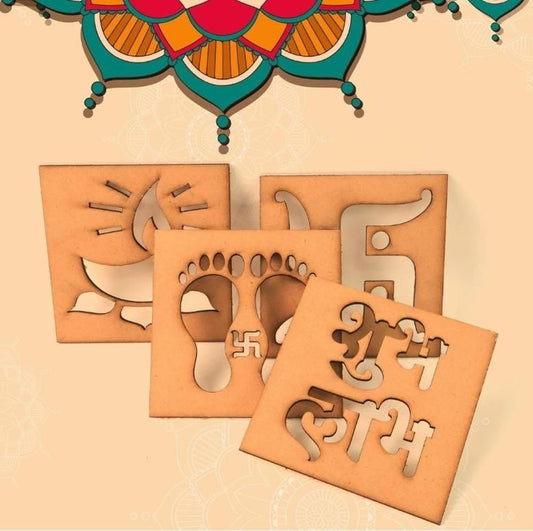 Wooden Rangoli Stencils Set