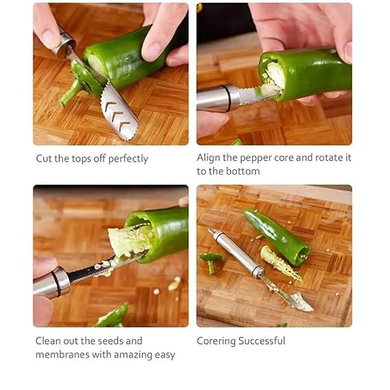 Stainless Steel Chilli and Pepper Corer Remover