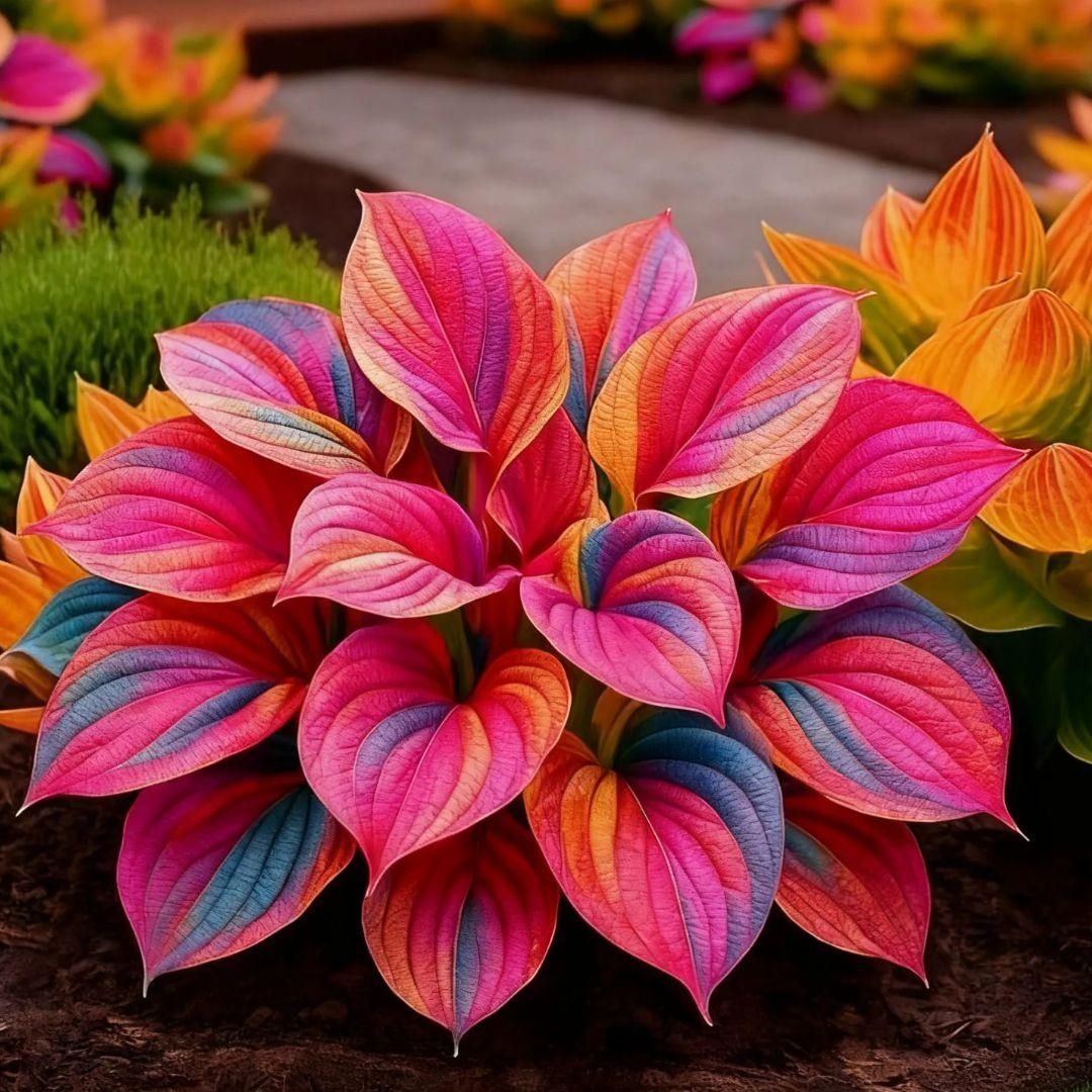 Rare Multicolor Hosta Seed + 100 Grams Organic Potmix Free