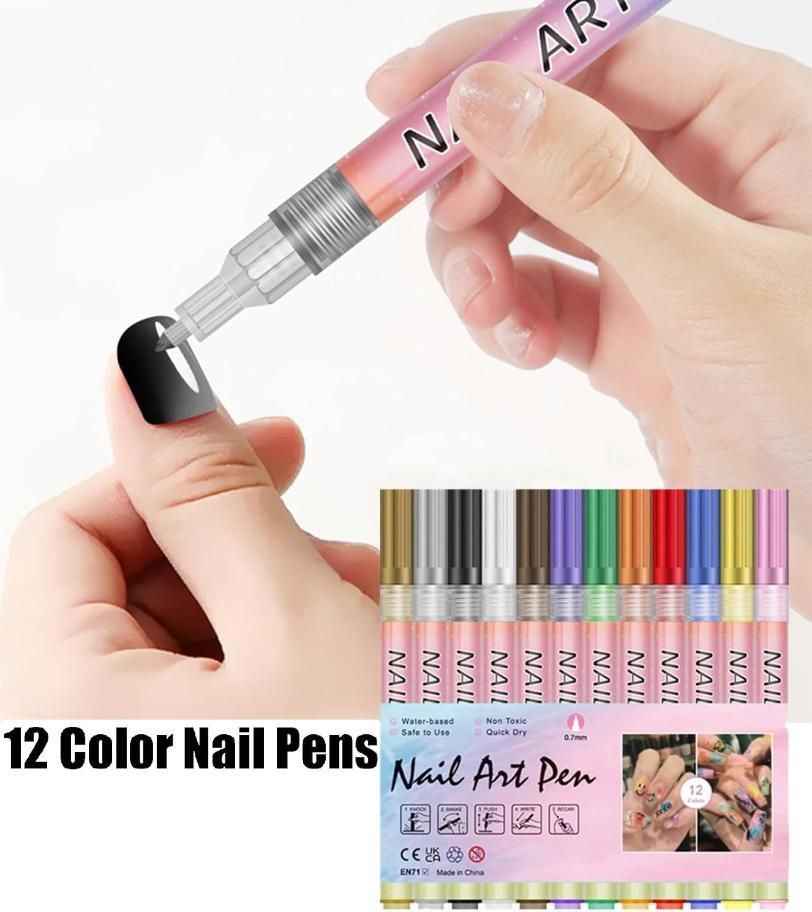 12 Colors Nail Art Pens Set