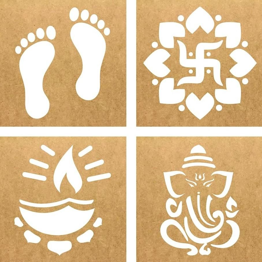 Wooden Rangoli Stencils Set