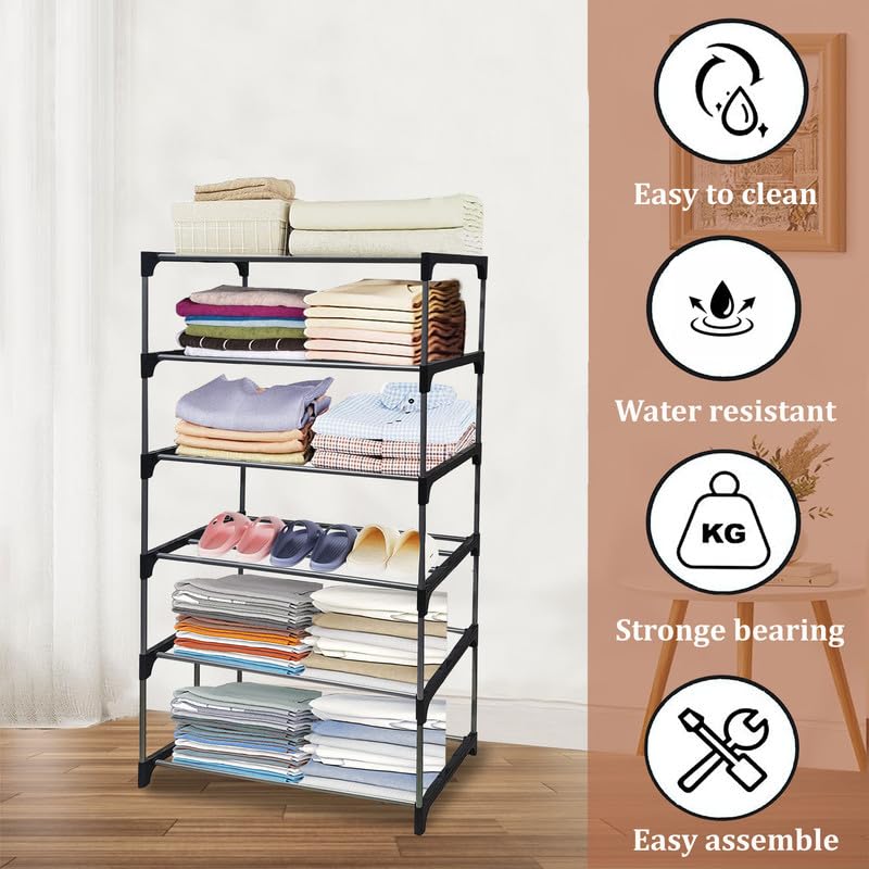 6 Layer Carbon Steel Collapsible Wardrobe
