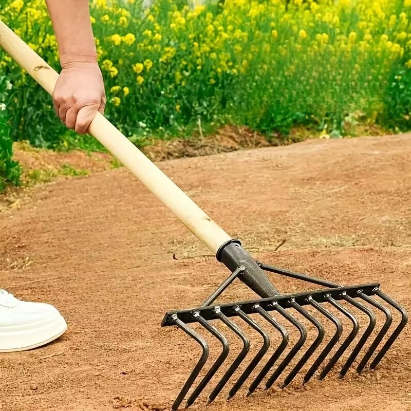 Manganese Steel 9-tooth Gardening Rake