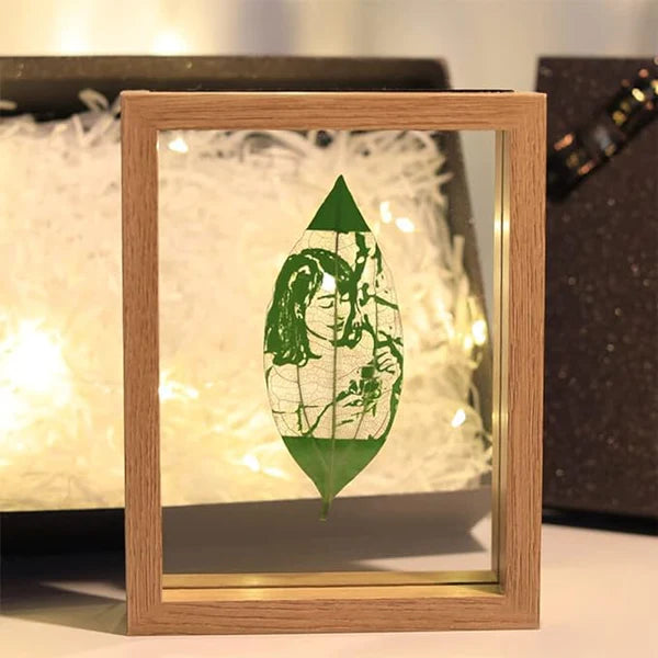 Leaf Engraving ( With Wooden Frame)