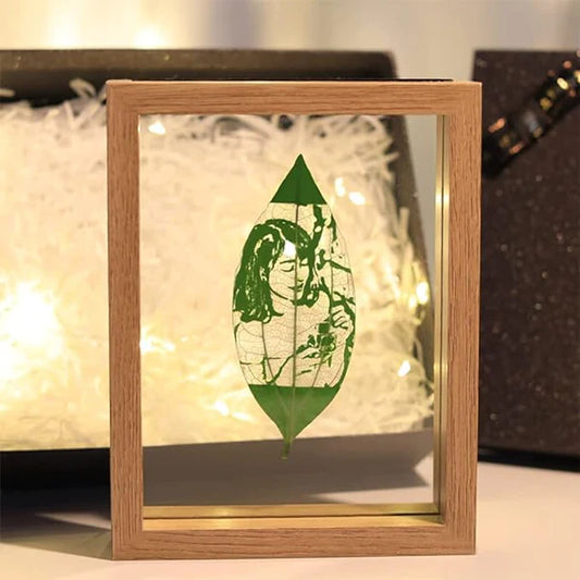 Leaf Engraving ( With Wooden Frame)