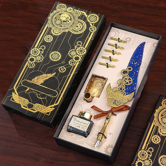 Vintage Quill Feather Pen With Ink