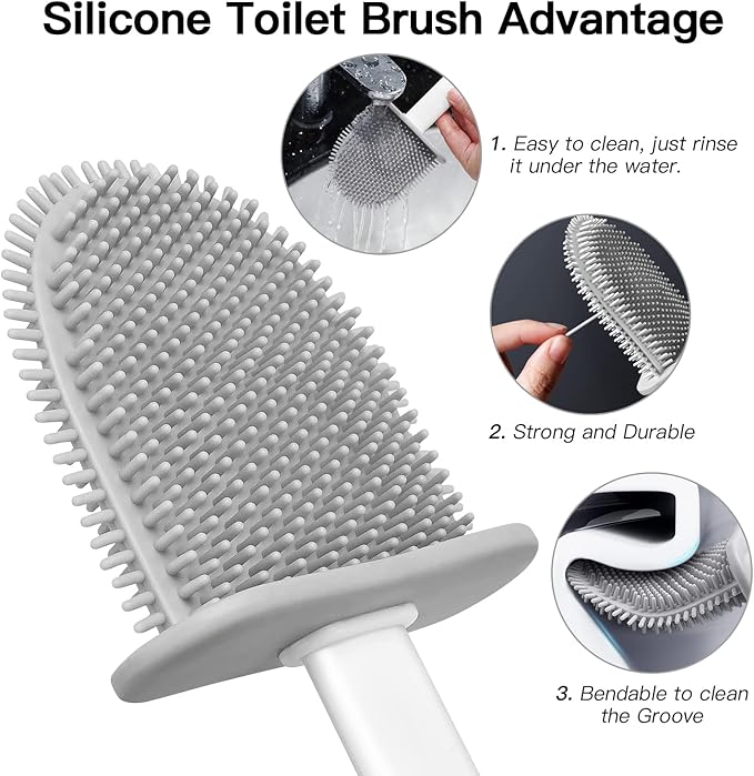 Wall Mounted Silicone Toilet Brush