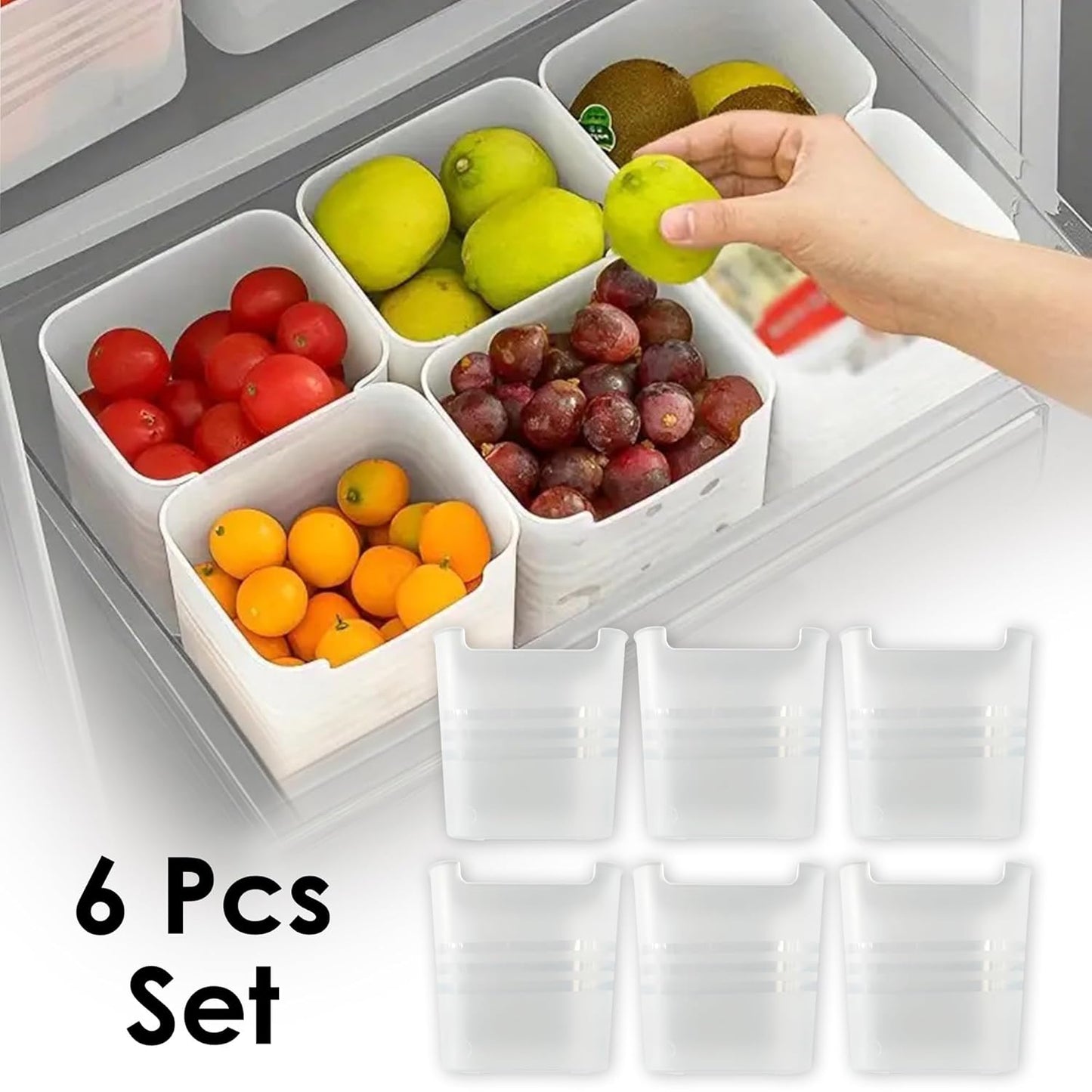 Fridge Storage Boxes (Set of 6)
