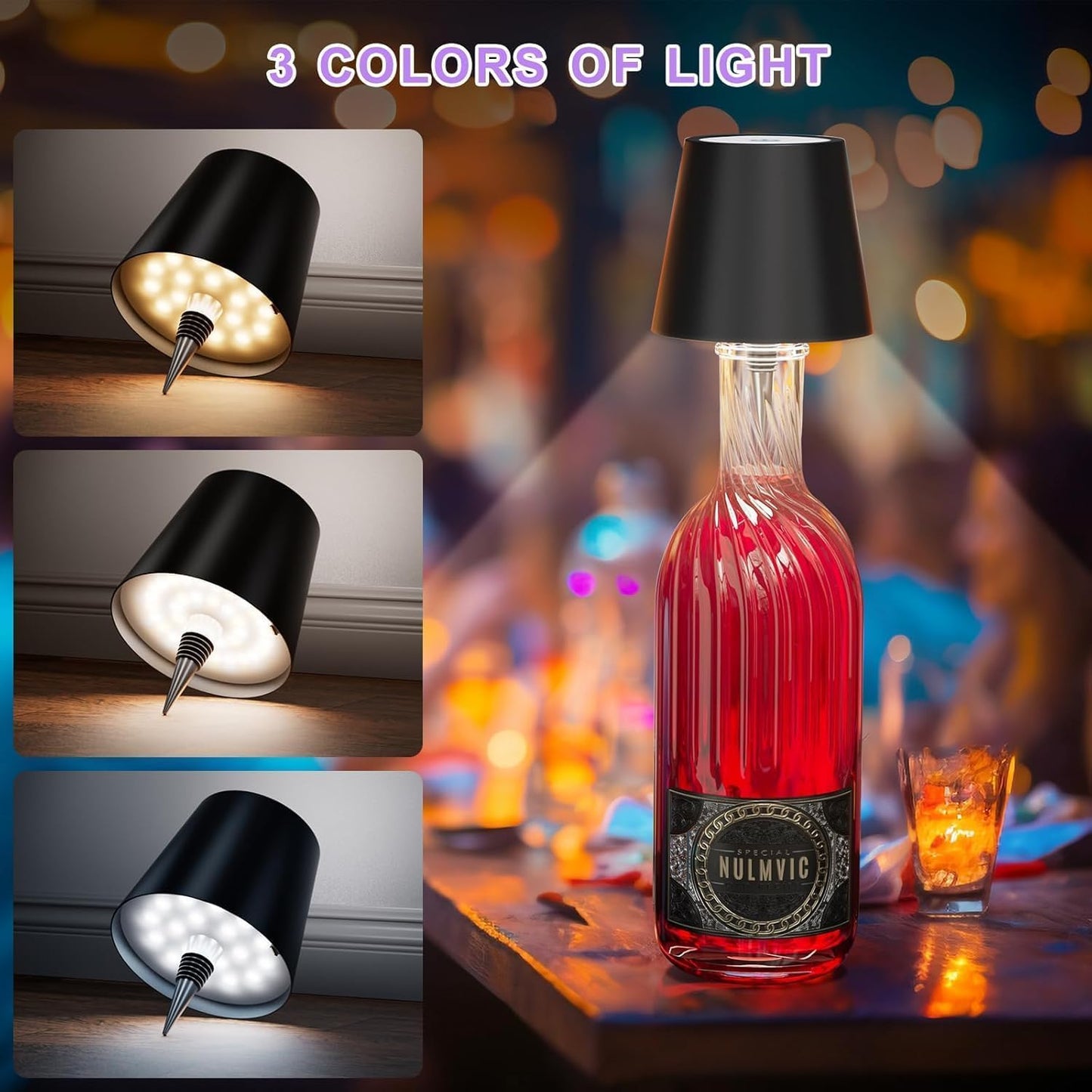 AuraLite Wireless Bottle Lamp