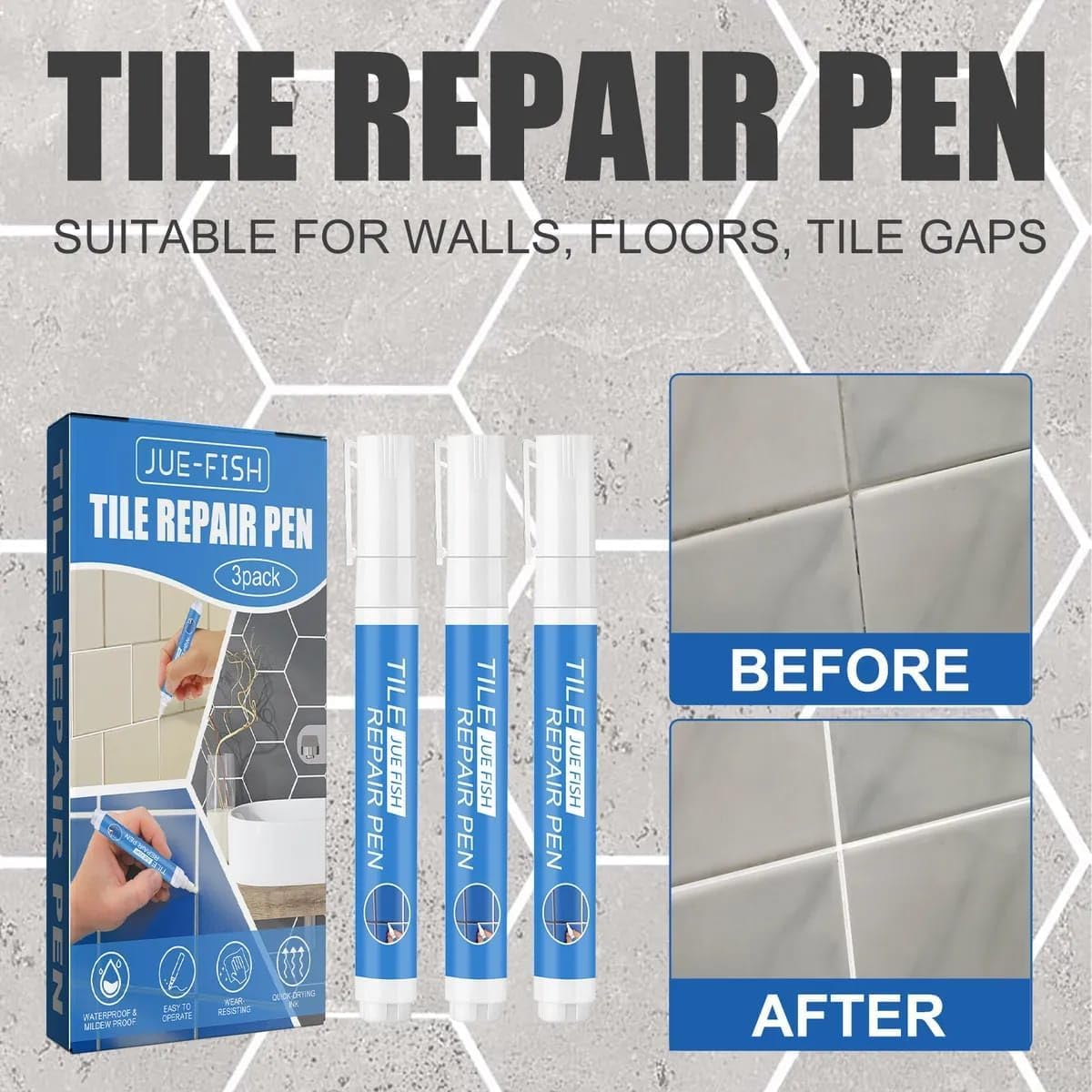 Tile Gap Repair Pen (Pack of 3)
