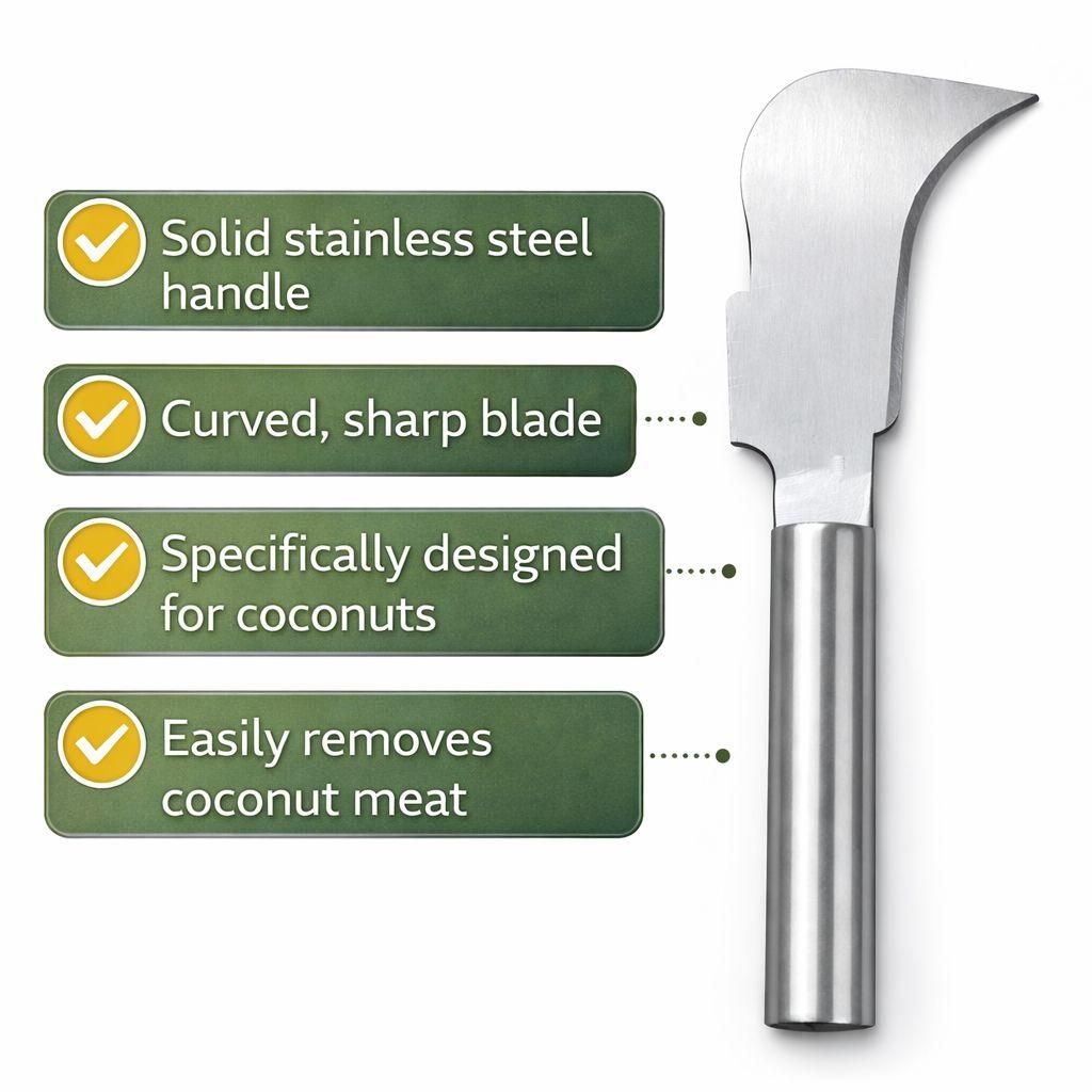 Coconut Slicer & Scraper Tool
