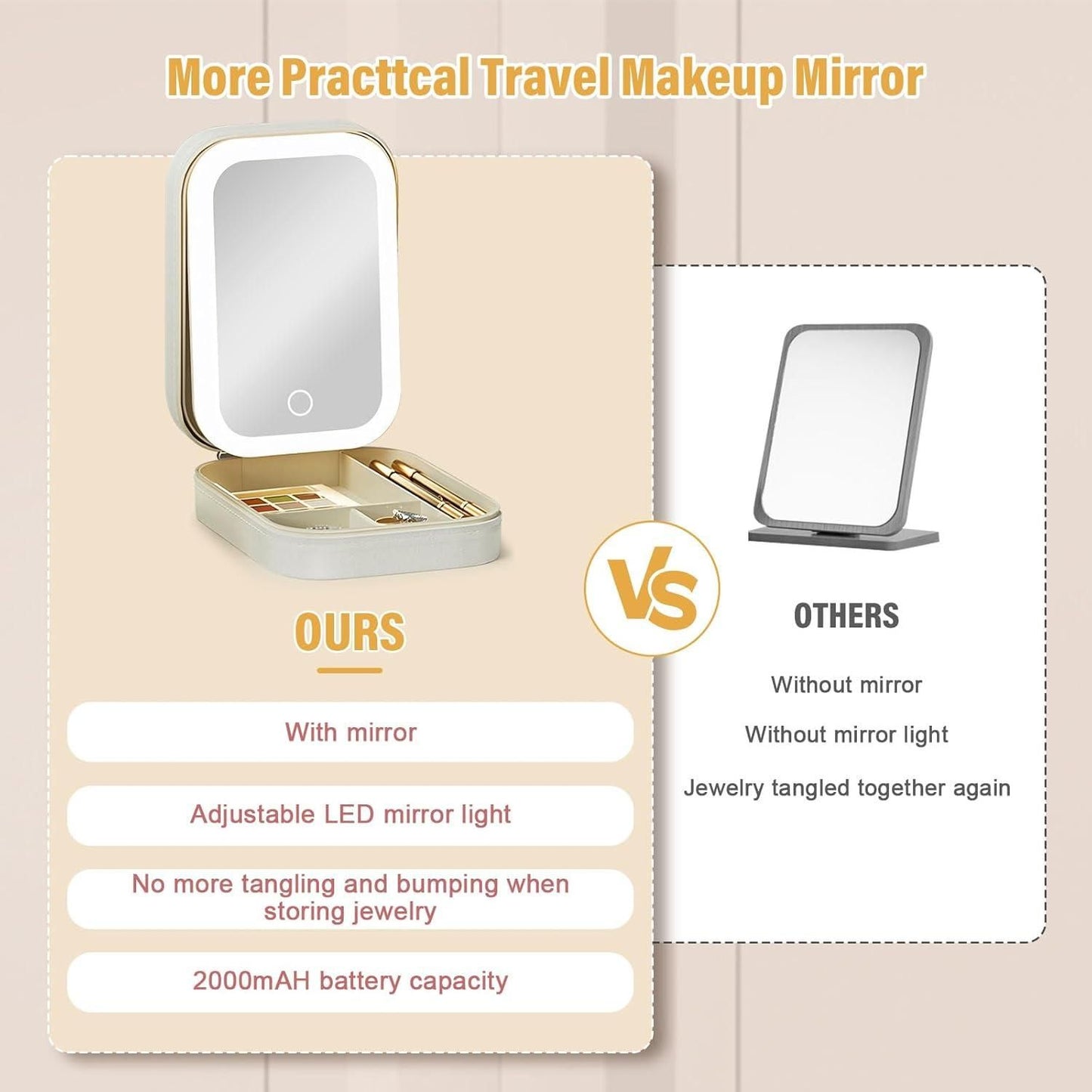 Cosmetic Box With LED Mirror