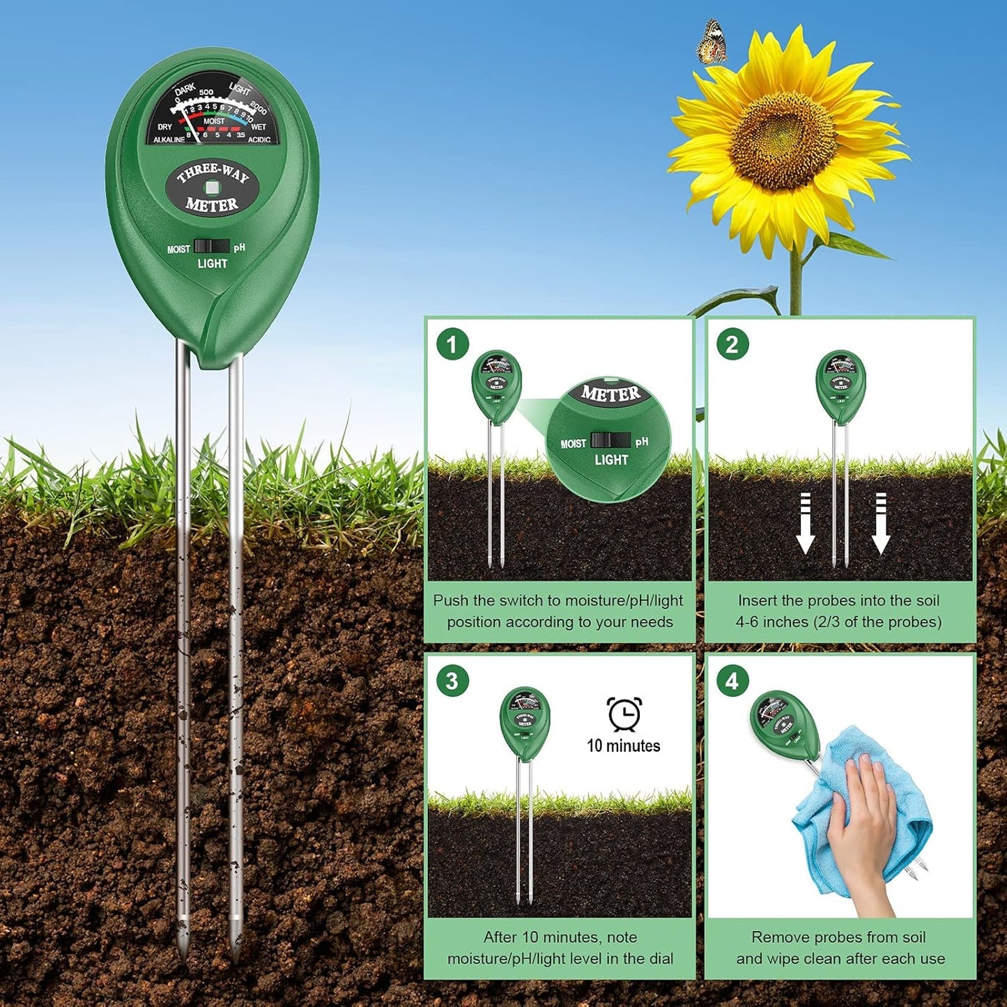3-In-1 Soil Test Meter