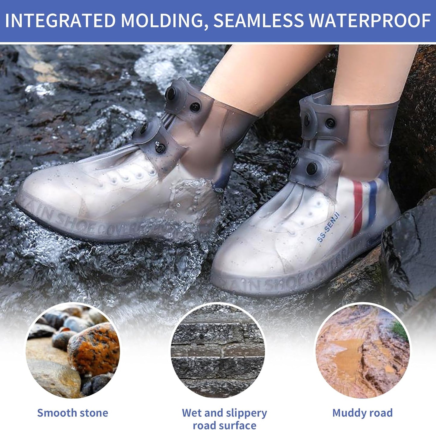 Silicone Rain Boot Covers (Free Size - Fit For All)
