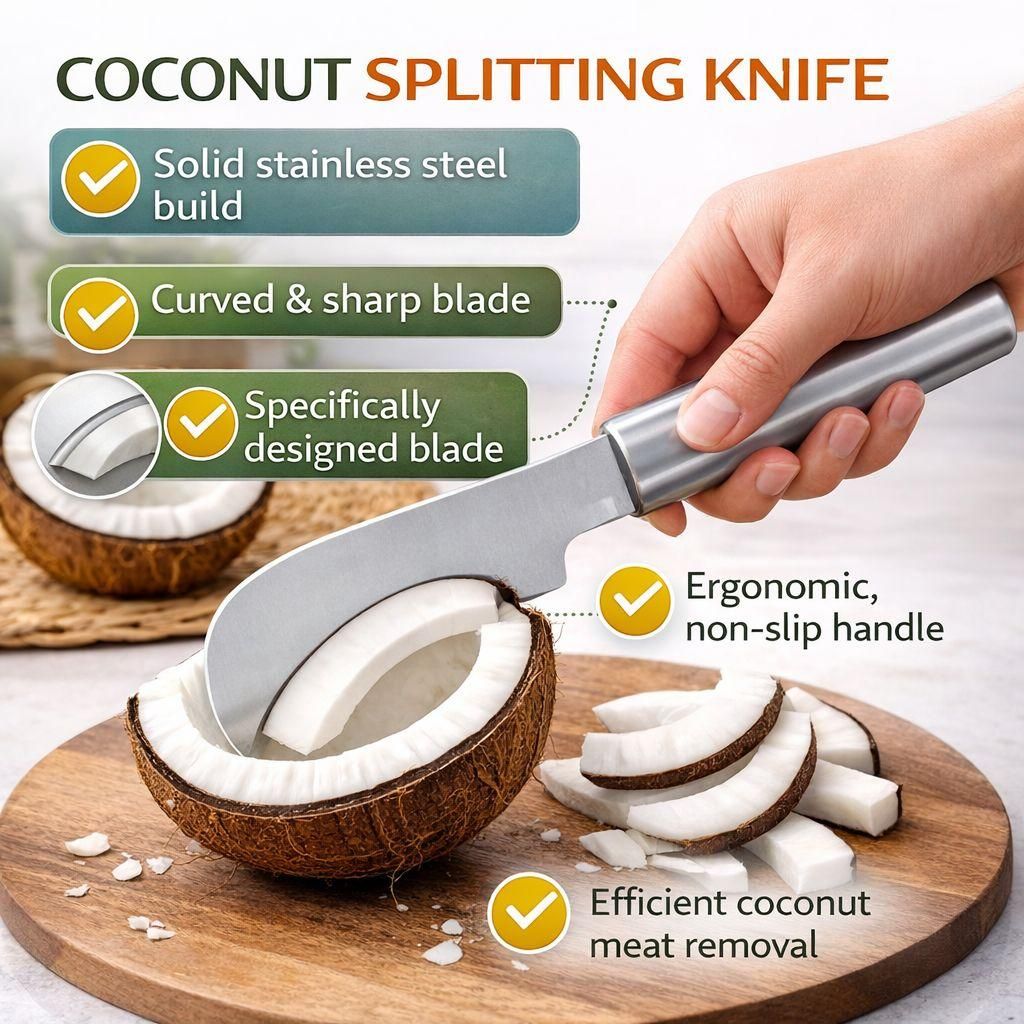 Coconut Slicer & Scraper Tool