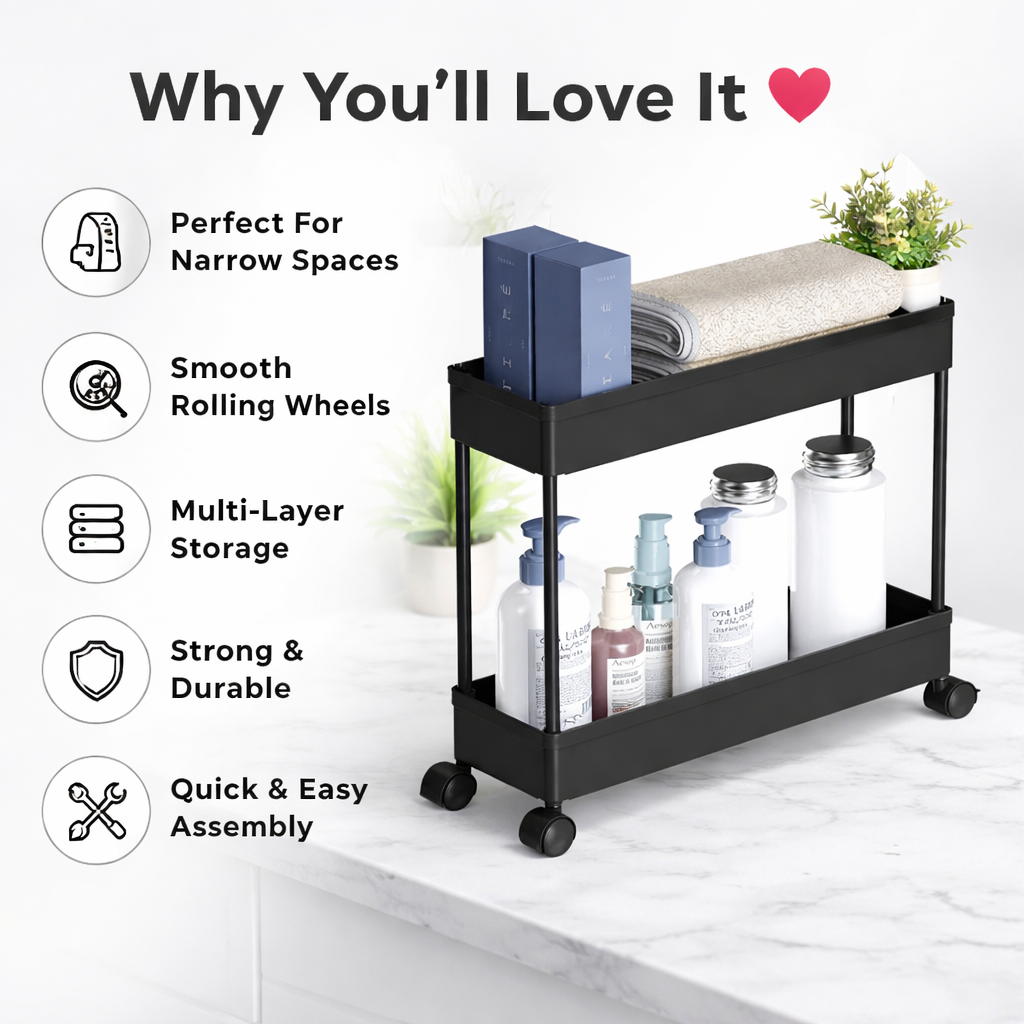 Slim Storage Organizer Rack