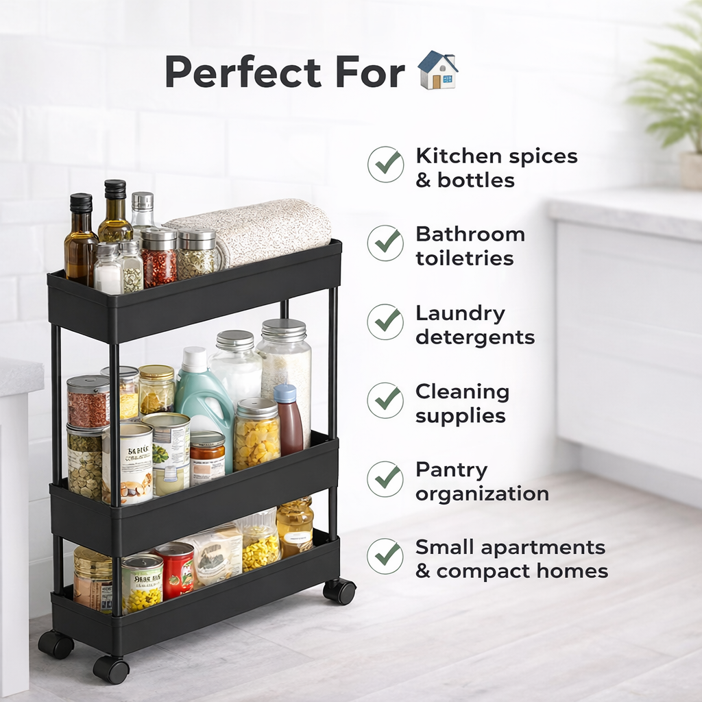 Slim Storage Organizer Rack