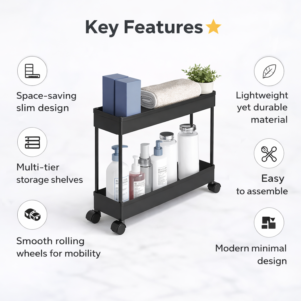 Slim Storage Organizer Rack