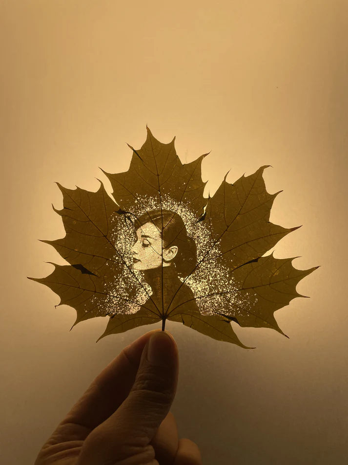 Leaf Engraving ( With Wooden Frame)