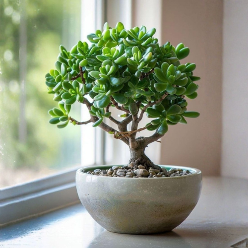 Lucky Jade Feng Shui Plant With Plastic Pot