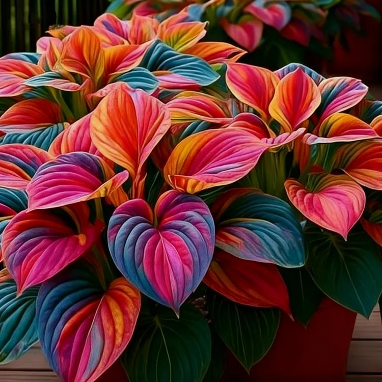 Rainbow Flame Hostas Seeds (Buy 20 Get 20) + Plant Growth Supplement
