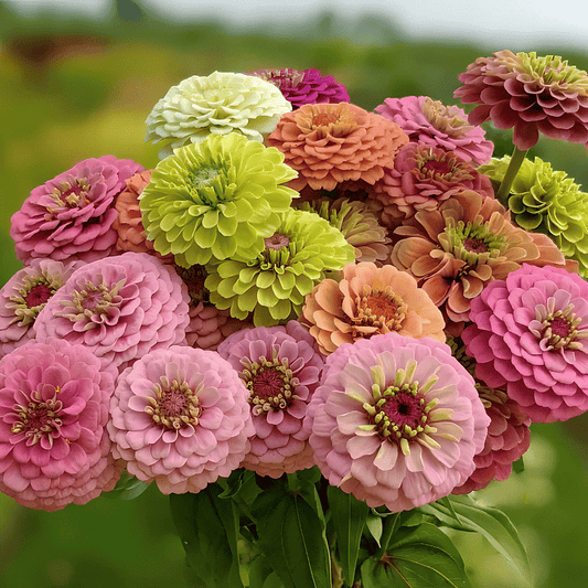 Giant Mix Zinnia Flowers Seeds + Free Plant Growth Booster(Buy 1 Get  Free)