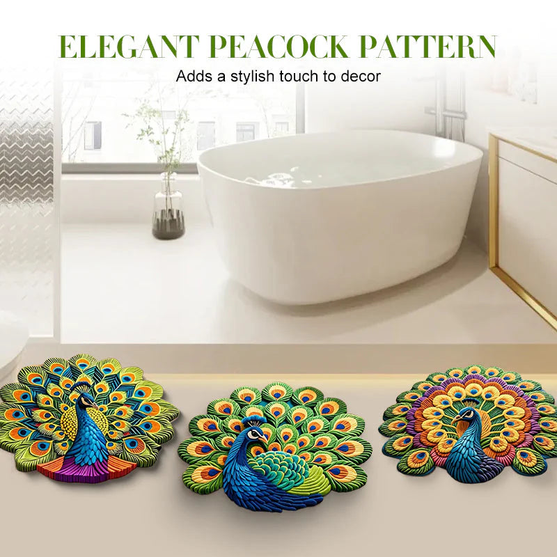 Quick-Drying 3D Peacock Mat