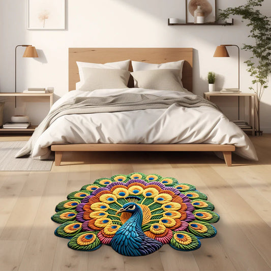 Quick-Drying 3D Peacock Mat